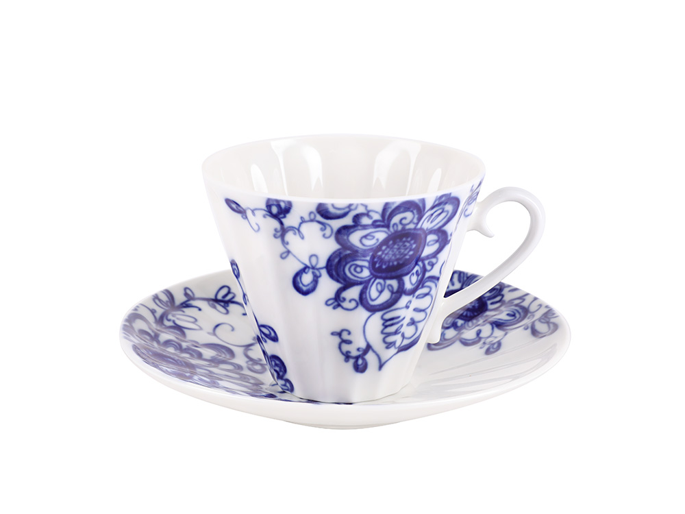 Чашка с блюдцем чайная 235 мл форма Лучистая рисунок Гарден арт. 81.28661.00.1