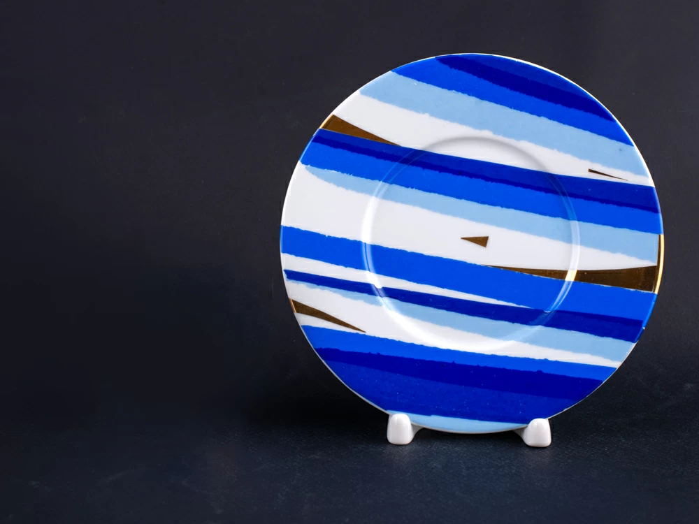 Блюдце Синие тени на форме Соло, арт 60.15492.00.1, 