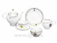 Сервиз чайный Яблочко Золотой медальон, 6 персон 20 предметов, арт. 81.21492.00.1