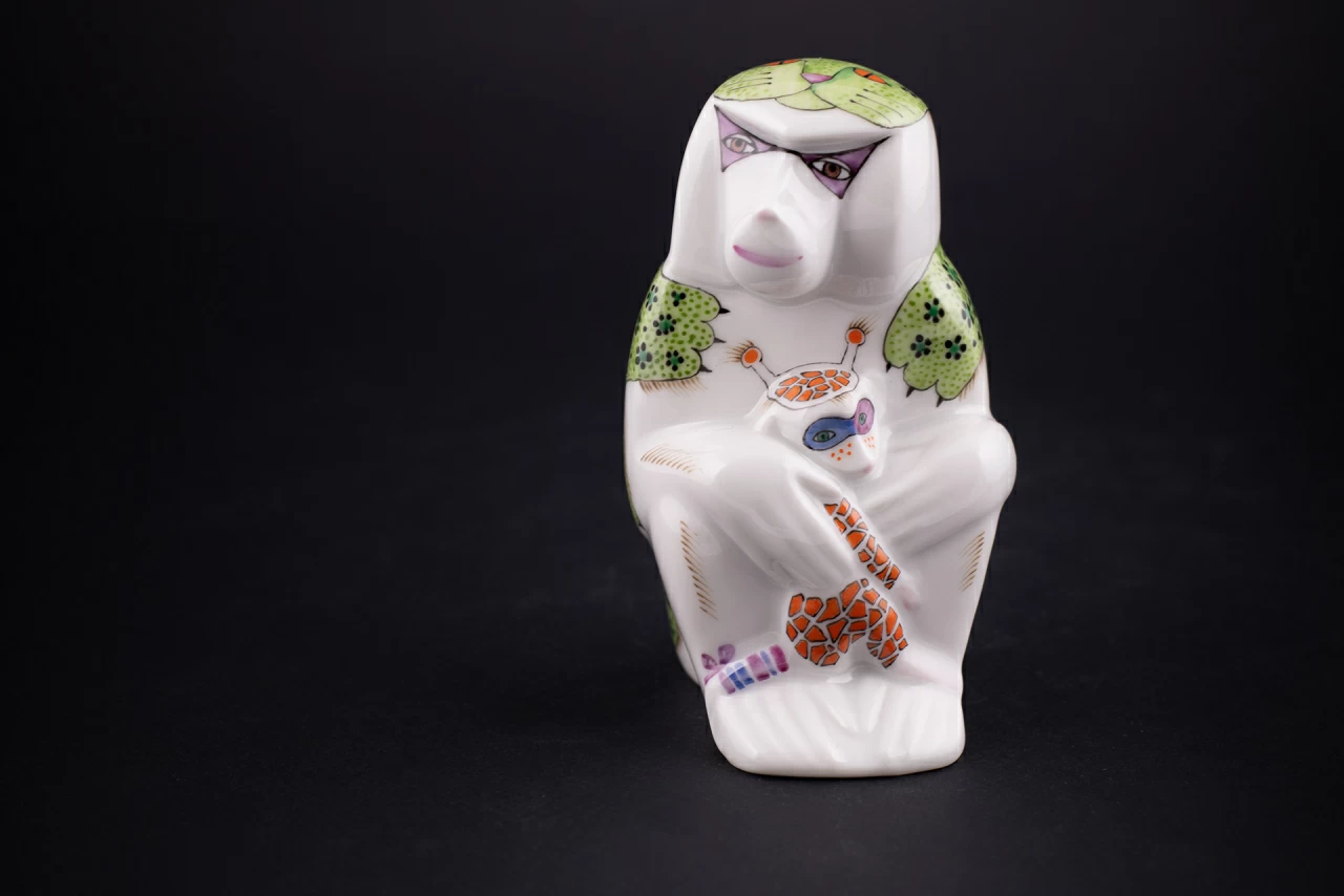 Скульптура Павиан с детенышем, Карнавал зверей арт 62.09277.00.1, 