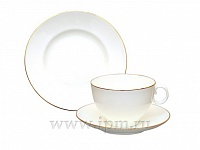 Трехпредметный комплект чайный Яблочко Золотой кант 160 мл арт. 81.20963.00.1