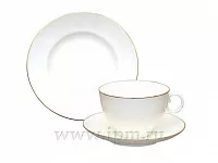 Трехпредметный комплект чайный Яблочко Золотой кант 160 мл арт. 81.20963.00.1