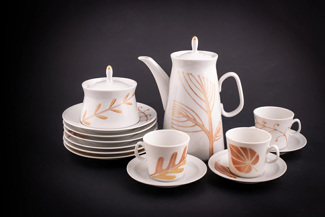 Сервиз кофейный форма Молодежная, рисунок Сентябрь на 6 персон 20 предметов, арт 61.21022.00.1,  Сервиз кофейный форма Молодежная, рисунок Сентябрь на 6 персон 20 предметов, арт 61.21022.00.1,