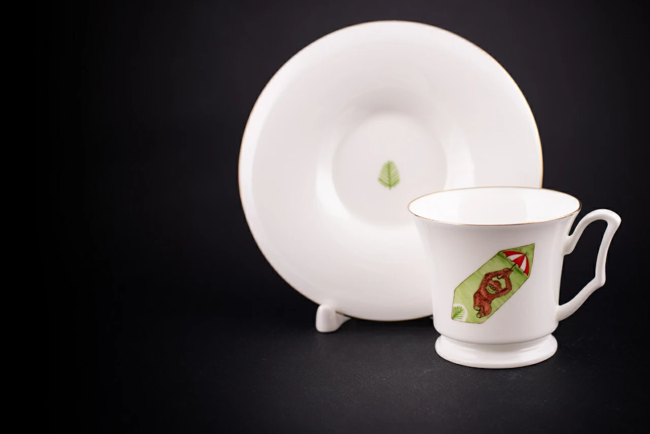 Чашка с блюдцем кофейная, рисунок Конфета Обезьянка, форма Юлия, арт 61.21049.00.1, 