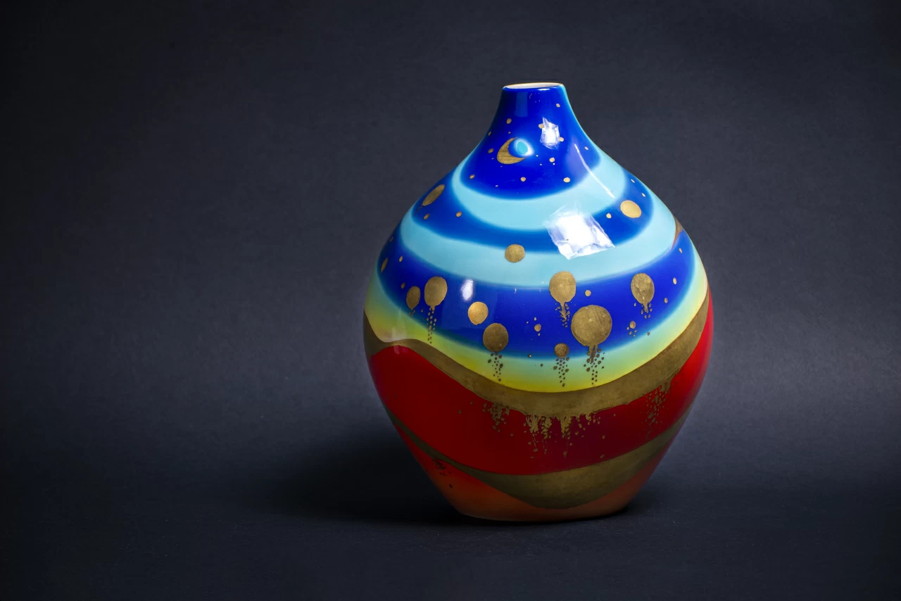 Ваза малый размер, форма Круглая, рисунок Космея арт 60.13685.00.1, 