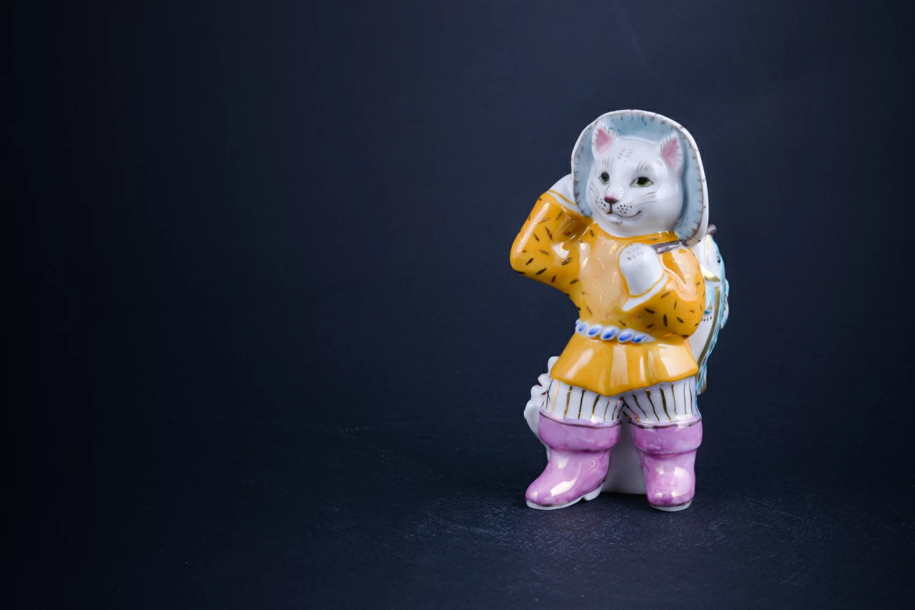 Скульптура Кот Рыболов с рыбой , арт 62.21243.00.1, 