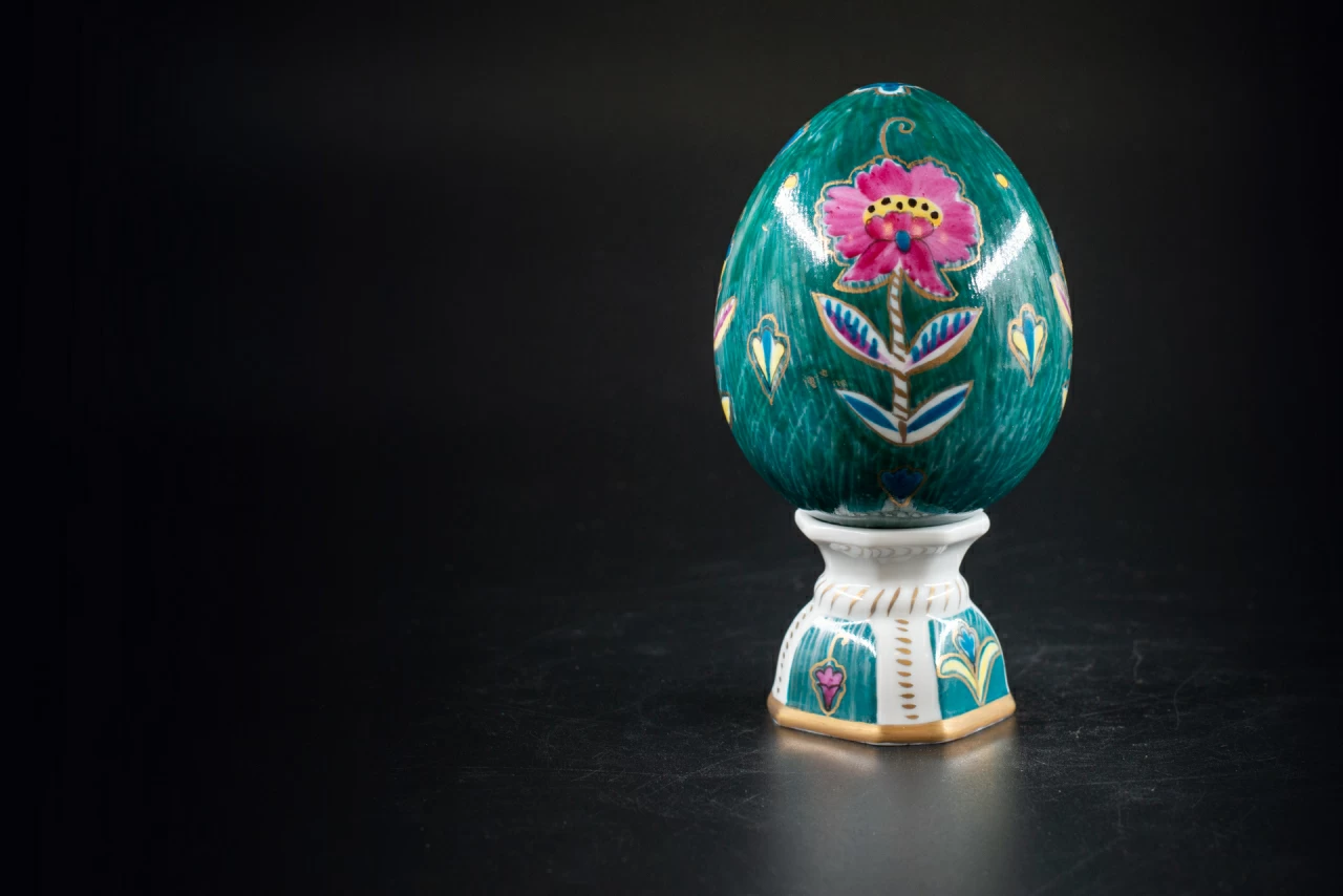 Яйцо пасхальное Зеленое с птицей, арт 60.09645.00.1, 