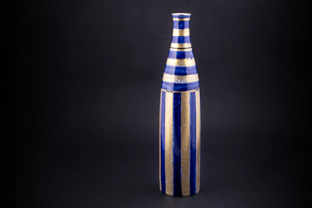 Ваза Бутыль в полоску на форме Бутыль, арт 60.08973.00.1, 