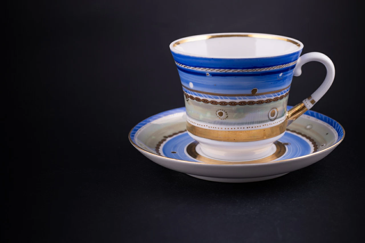 Чашка с блюдцем 220мл, Зима в голубом, форма Банкетная арт 61.21044.00.1, 