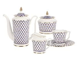 Сервиз кофейный форма Юлия рисунок Кобальтовая сетка, 6 персон 15 предметов, арт. 81.19482.00.1 Сервиз кофейный форма Юлия рисунок Кобальтовая сетка, 6 персон 15 предметов, арт. 81.19482.00.1