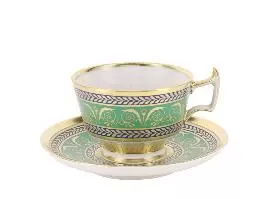 Чашка с блюдцем кофейная форма Александрия рисунок Золотой 52 арт. 81.19205.00.1