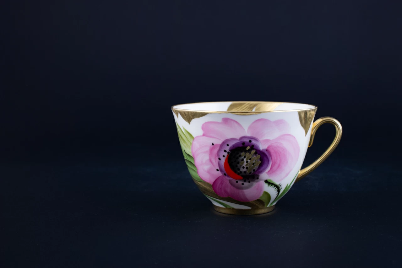 Чашка чайная Розовый Мак на форме Весенняя, арт 60.14703.00.1, 