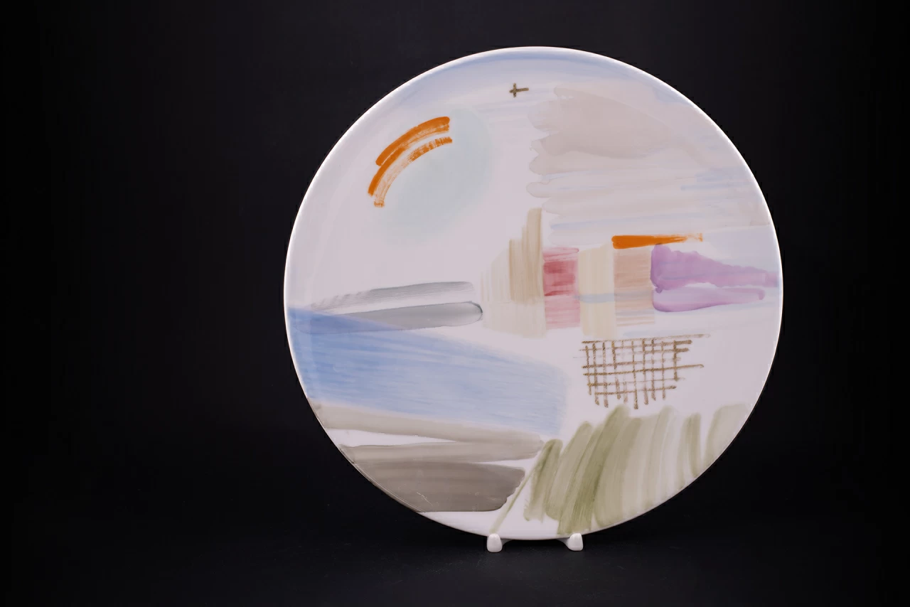 Блюдо декоративное 350 мм, Белая ночь. Палитра, на форме Круглая арт 60.06103.00.1, 