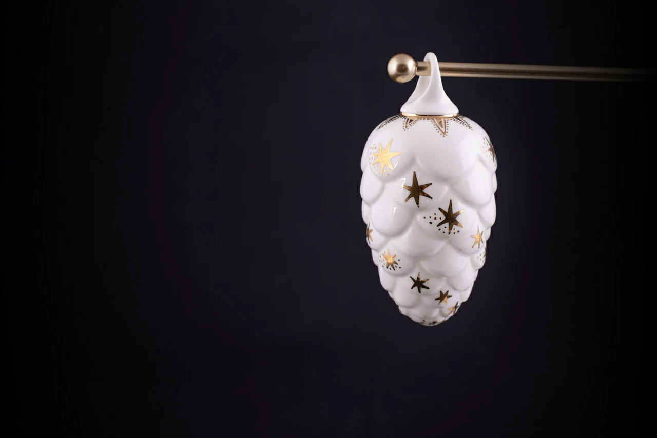 Елочная игрушка Шишка, рисунок Звездная, арт 60.21174.00.1, 