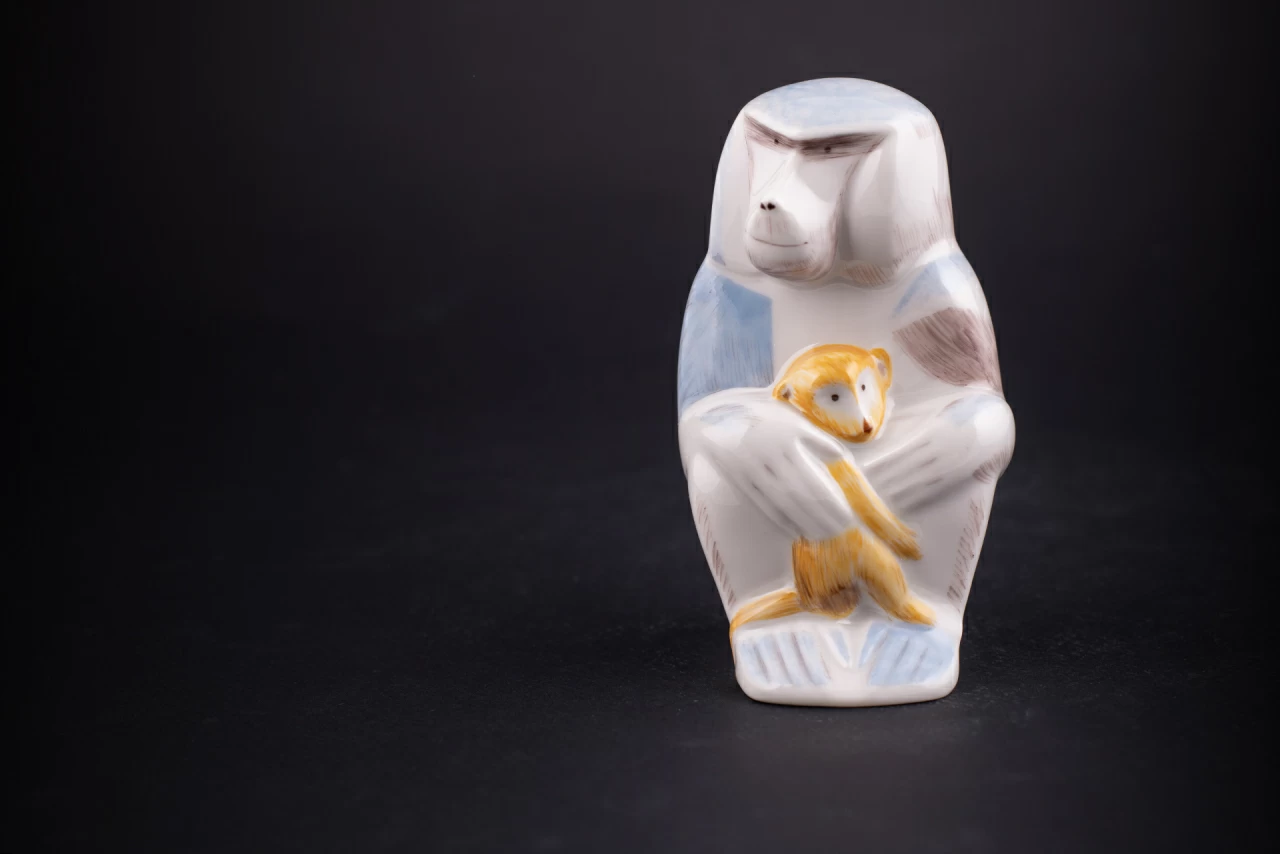 Скульптура Павиан с детенышем, рисунок Малыш, арт 62.09270.00.1, 