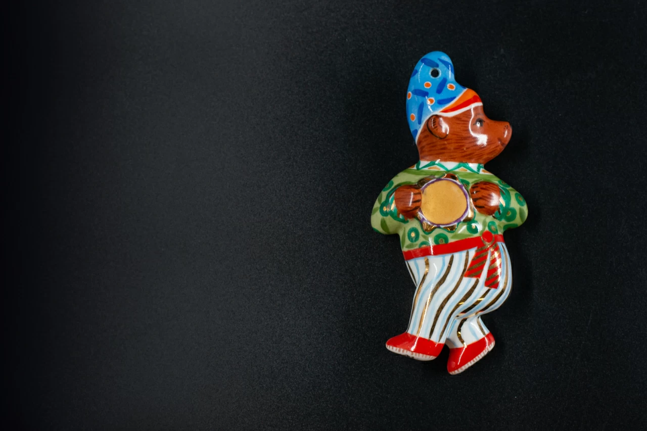 Игрушка (подвеска) Мишка с бубном, арт 60.14828.00.5, 