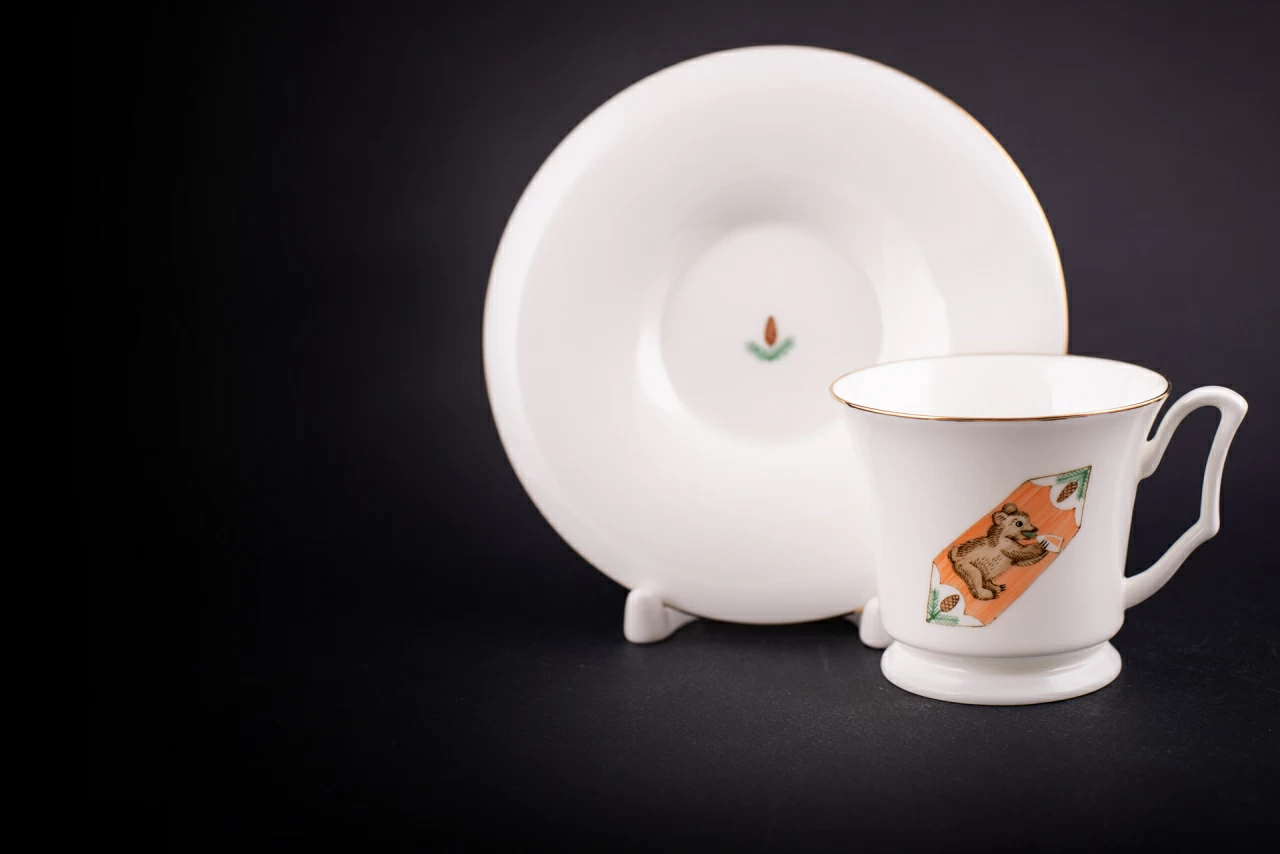 Чашка с блюдцем кофейная, форма Юлия, рисунок Конфета Мишка, арт 61.21050.00.1, 