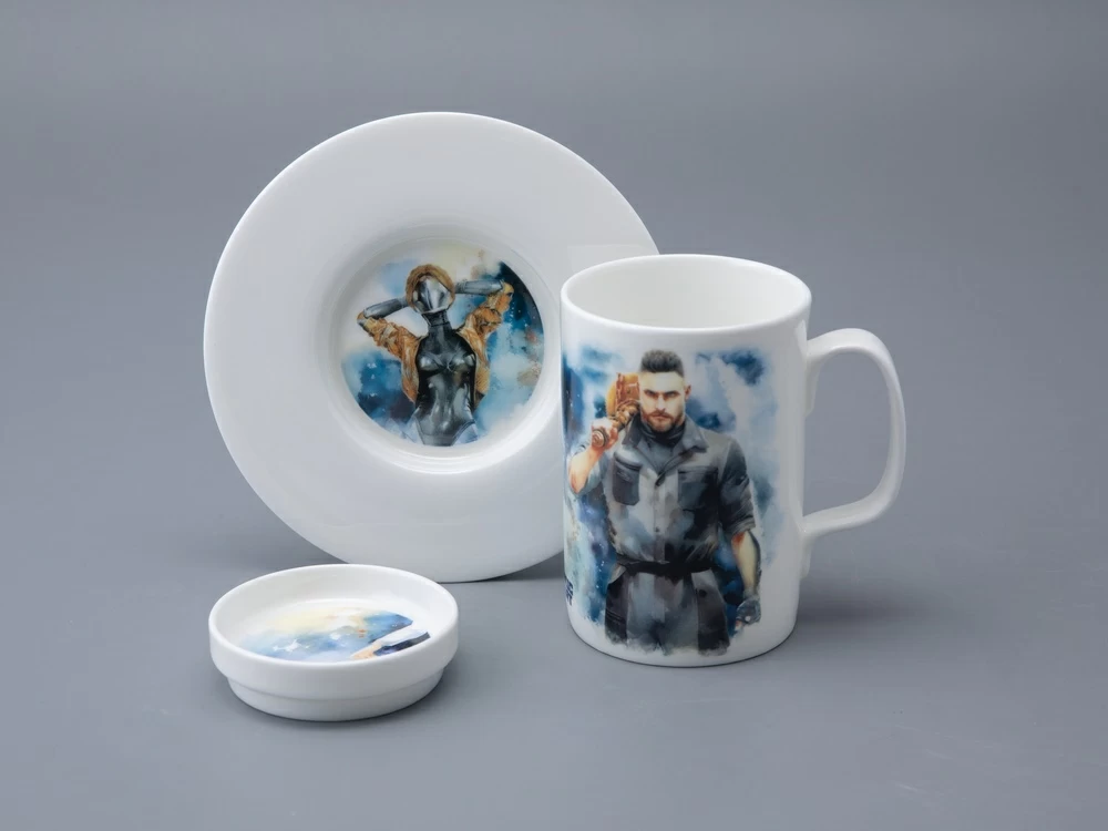 Бокал с блюдцем и крышкой 400мл в подарочной упаковке, форма Топ, рисунок Atomic Heart 1, арт 81.34448.00.1