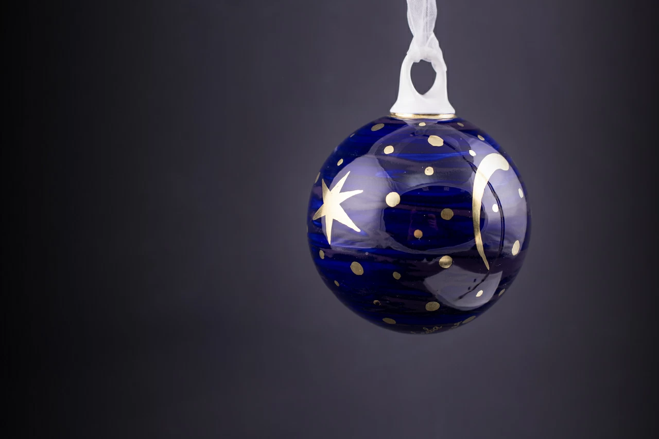 Елочная игрушка Шар, рисунок Рождественская ночь, арт 60.15222.00.1, 