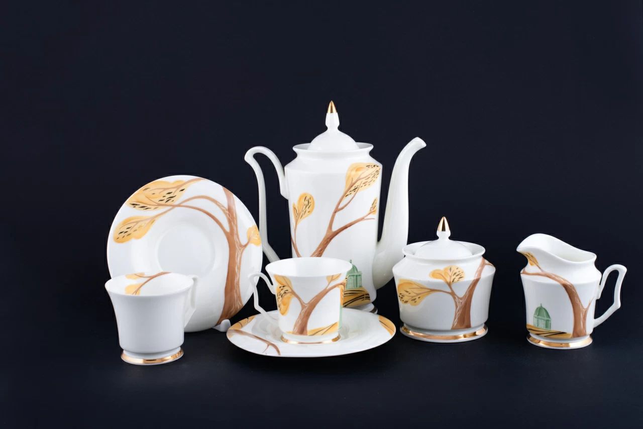 Сервиз кофейный Воспоминание о Петродворце на форме Юлия, арт 61.20969.00.1,  Сервиз кофейный Воспоминание о Петродворце на форме Юлия, арт 61.20969.00.1,