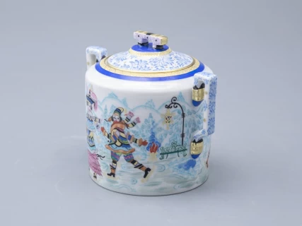 Сахарница, форма Гербовая, рисунок Зимние забавы арт. 80.07796.00.1, 