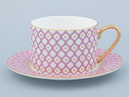 Чашка с блюдцем 250 мл форма Идиллия рисунок Астра 1 арт 81.32372.00.1