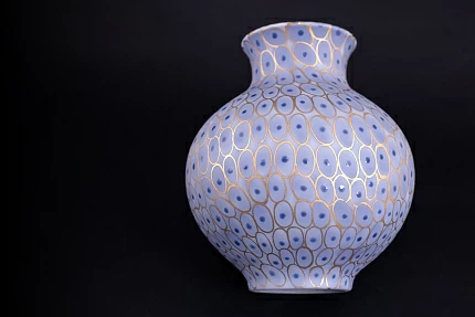 Ваза Голубая, на форме Русская, арт 60.16394.00.1