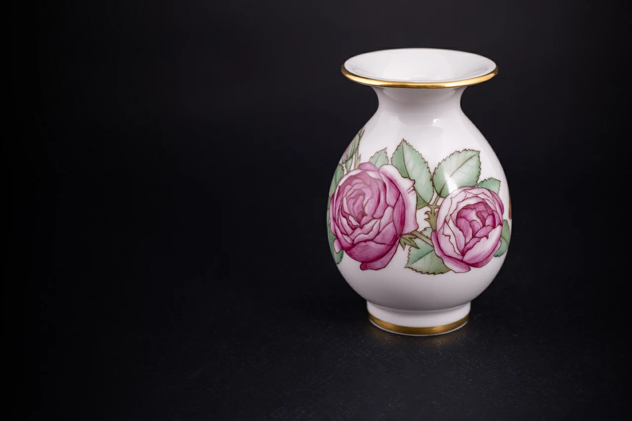 Ваза Улитка и розовый куст, на форме Березка № 6, арт 60.09237.00.1, 