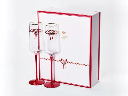 Набор из 2-х бокалов для шампанского 250 мл, в подарочной упаковке, рисунок Календа арт 14.11465.07, 
