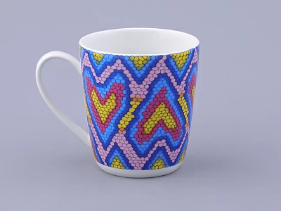 Чашка с блюдцем чайная, форма Колокол, рисунок Боа радужный, арт. 81.32688.00.1