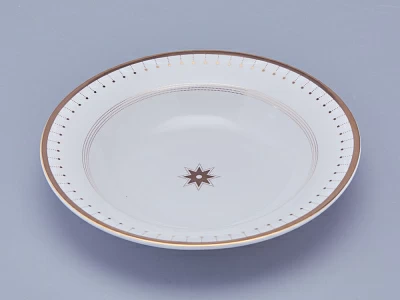 Тарелка глубокая 235 мм форма Стандартная 2 рисунок Азур золотой арт. 80.93400.00.1