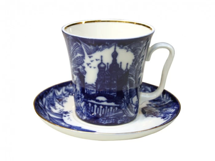 Бокал с блюдцем 360 мл форма Ленинградский рисунок Морозный день арт. 81.10490.00.1, 