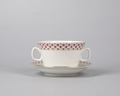 Чашка с блюдцем для бульона Молодежная Сетка-Блюз 2 арт. 81.26642.00.1