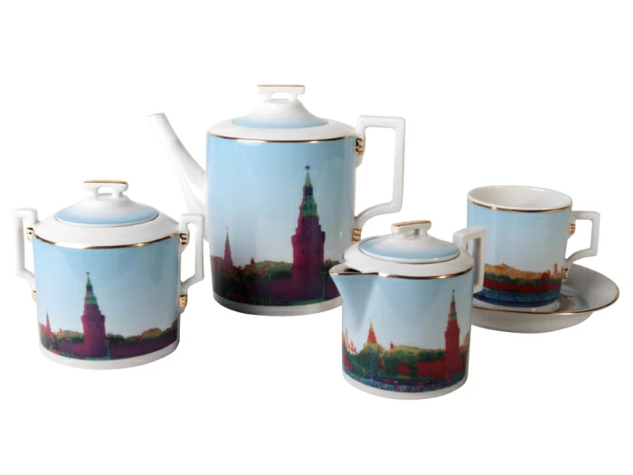 Сервиз чайный Гербовая Кремль, 6 персон 15 предметов, арт. 81.23803.00.1, 