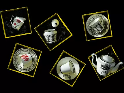 Подарочный набор чашка с блюдцем, форма Юлия рисунок Сысоев. Волшебный сад II арт. 81.30913.00.1