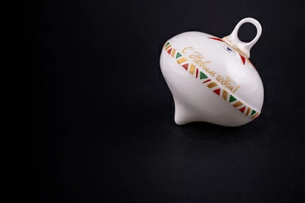 Елочная игрушка Луковица, рисунок Красный бант, арт 60.21180.00.1