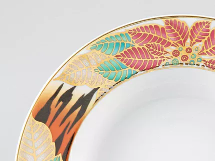 Тарелка глубокая 225 мм форма Европейская-2 рисунок Пуансеттия, арт. 80.38103.00.1