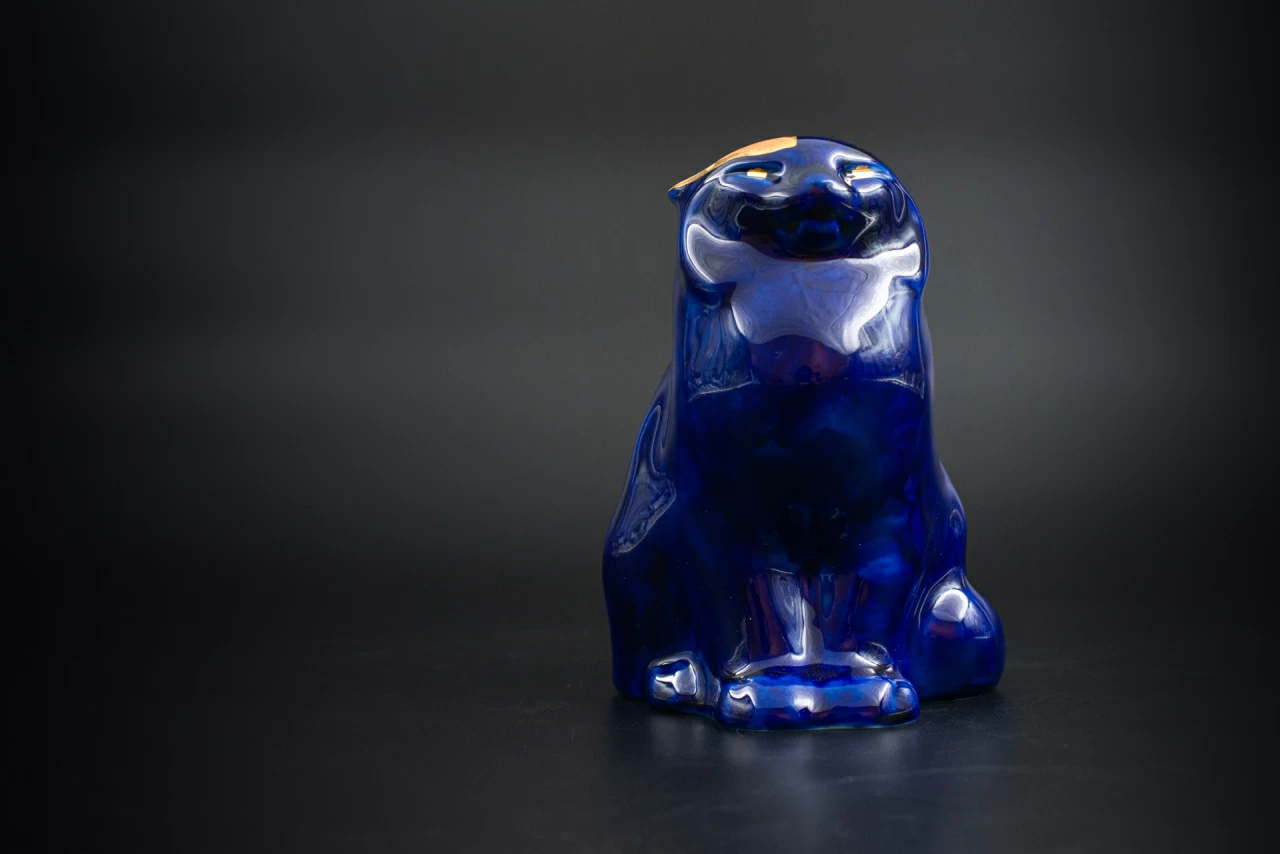 Скульптура Кобальтовый Кот, арт 62.15147.00.1, 