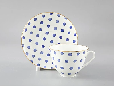 Чашка с блюдцем чайная форма Весенняя рисунок Polka dot арт. 81.28727.00.1
