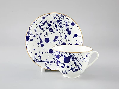 Чашка с блюдцем чайная форма Весенняя рисунок Splash арт. 81.29650.00.1