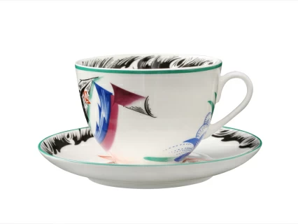 Чашка с блюдцем чайная форма Весенняя рисунок Серп, молот и шестерня арт. 81.25203.00.1, 