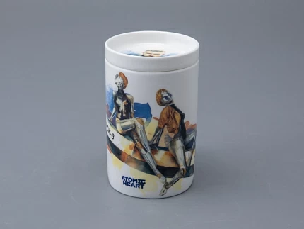 Бокал с блюдцем и крышкой 400мл в подарочной упаковке, форма Топ, рисунок Atomic Heart 2, арт 81.34449.00.1