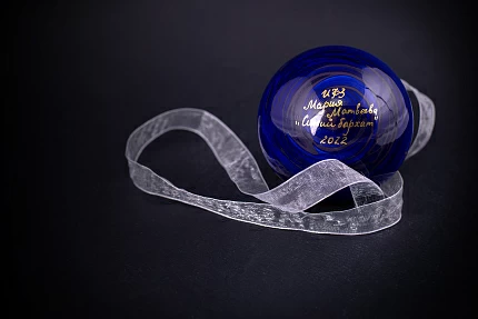 Елочная игрушка Шар, рисунок Синий бархат, арт 60.15221.00.1