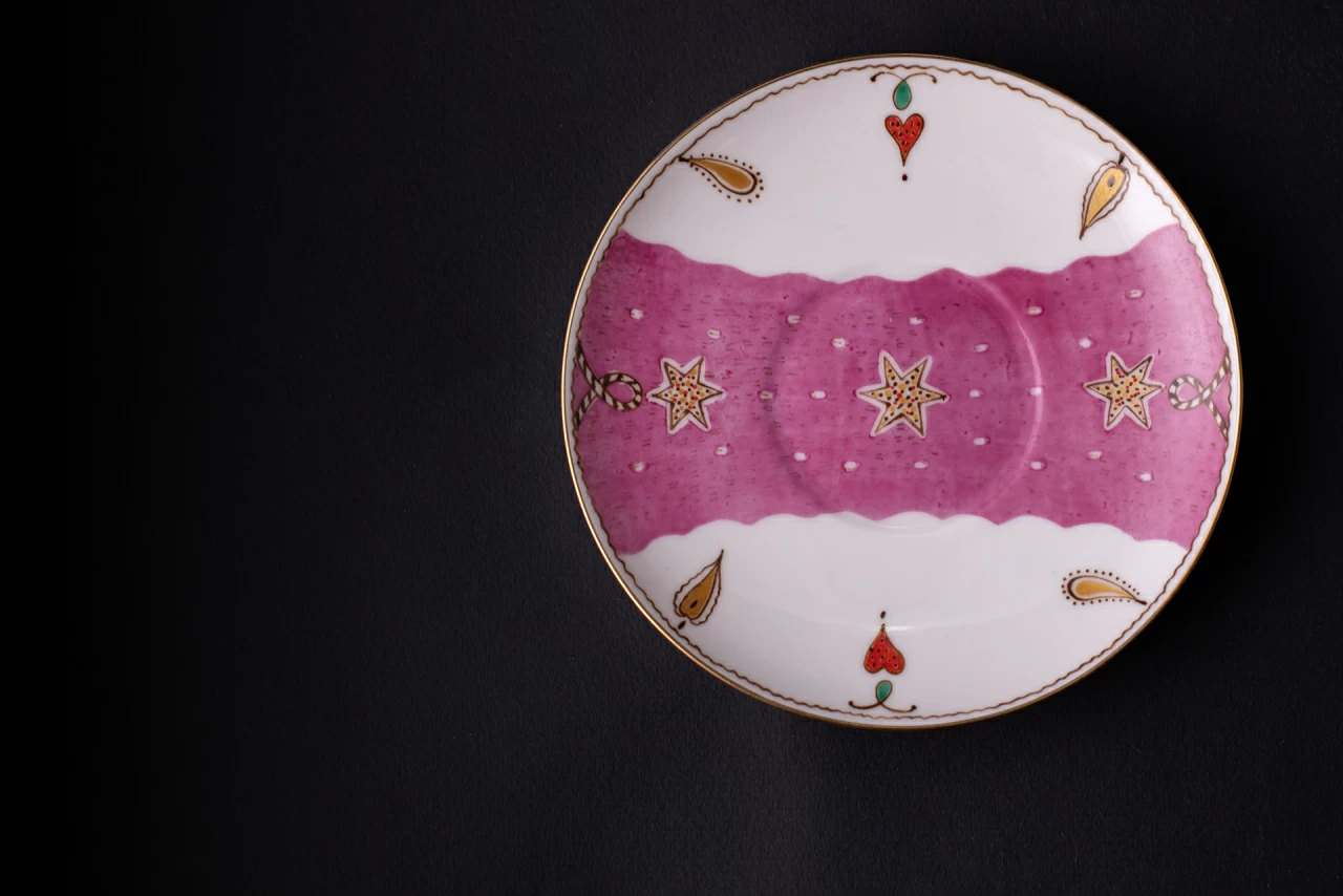 Чашка с блюдцем кофейная, форма Ландыш, рисунок Елочка, арт 61.21045.00.1, 