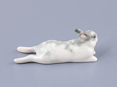 Скульптура Кролик лежебока серый арт. 82.68949.00.1