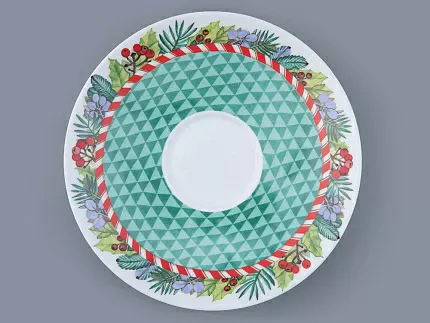 Бокал с блюдцем форма Весна рисунок Зимняя история (зеленый) арт. 81.31856.00.1