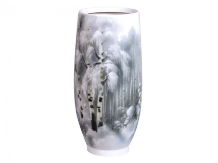 Ваза декоративная форма Карелия рисунок Зимние березы арт. 80.04734.00.1, 