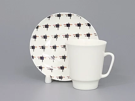 Чашка с блюдцем кофейная 165 мл форма Майская рисунок Супрематический орнамент арт. 81.26709.00.1