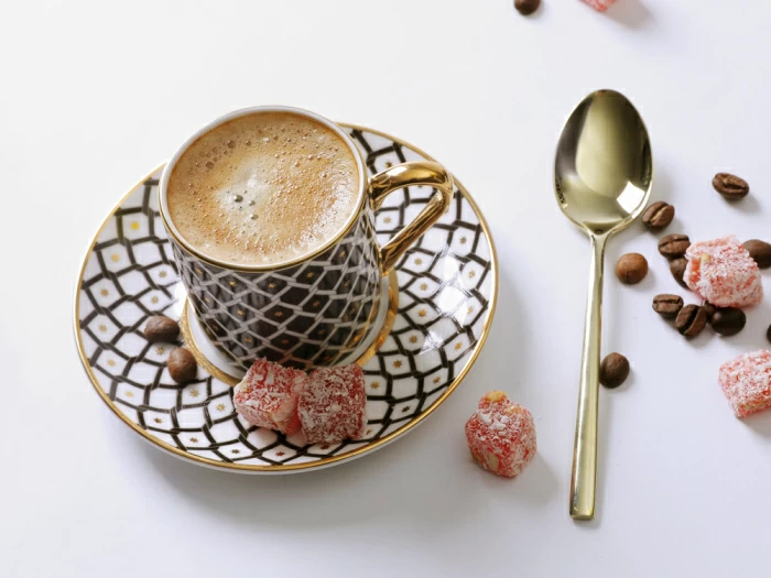 Чашка с блюдцем кофейная форма Идиллия рисунок Неро 2, арт. 81.32142.00.1, 