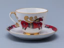 Чашка с блюдцем чайная 250 мл форма Весенняя рисунок Красный конь арт. 81.15308.00.1, Чашка с блюдцем чайная 250 мл форма Весенняя рисунок Красный конь арт. 81.15308.00.1,
